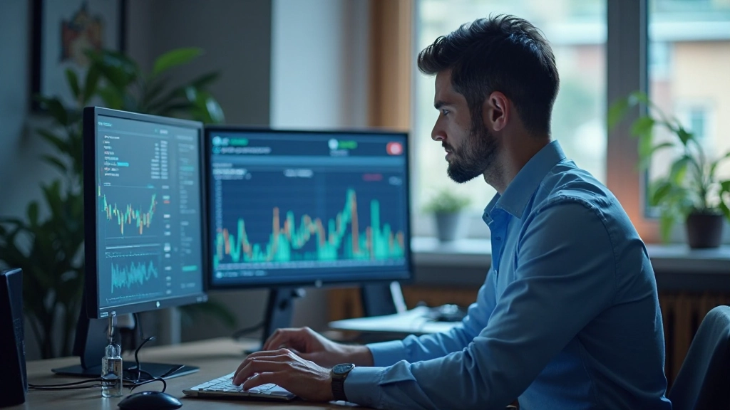 Профессиональный инвестиционный аналитик анализирует финансовые данные на рабочем столе